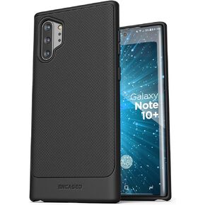 ENCASED Galaxy Note 10 Case (Thin Armor) Slim Flexible Grip Phone Cover (Samsung Note 10) Black (Note 10)
