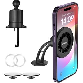 يجب أن يكون لحامل MagSafe في السيارة، حامل هاتف مغناطيسي 360 درجة للسيارة، حامل الهاتف في السيارة ومجموعة مرآة النقطة العمياء مع حلقة لـ MagSafe، لسلسلة iPhone 16 15 14 13 12 in Kuwait