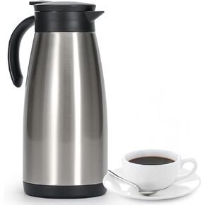 34 Oz Thermal Coffee Carafe, Stainless Steel Insulated Vacuum Coffee Carafes For Keeping Hot, 1 Liter Tea, Water, and Coffee Beverage Dispenser(Black)