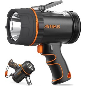 GOODSMANN LED Rechargeable Marine Spotlight 2000 Lumen Handheld Spot Light Waterproof Searchlight Portable Boat Flashlight for with Switch Lock and USB Cable for Outdoor Fishing Hiking Hunting