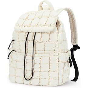 CLUCI Puffy Quilted Backpack for Women, Lightweight Backpack for Gymming and Traverling (Black)