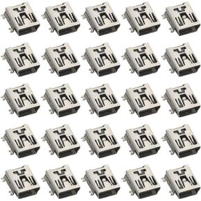 XINGYHENG 100Pcs USB Female Socket Plug Connector 5 Pin Solder Type 180 Degree SMD SMT PCB Jack Socket Repair Replacement Set