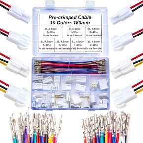4.5mm Male Female Connectors and 20AWG Pre-Crimped Cable,4.5mm Connector Housing 4.5 1x2Pin 1x3Pin 1x4Pin 2x2Pin 2x3Pin 3x3Pin 3x4Pin Connectors (YO-4.5mm)