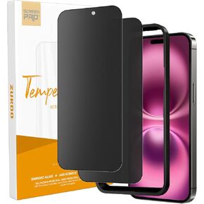 2 Pack for iPhone 16 6.1" Matte Privacy Screen Protector Anti-glare Anti-spy Tempered Glass Film Anti-fingerprint Easy Installation