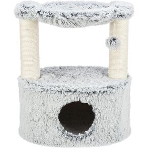 TRIXIE Gerado Cat Tree with Hammock, Condo, Scratching Post, Cat Toy (Gray)