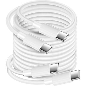 كابل USB C إلى USB C، سلك شاحن من النوع C إلى USB C بطول 6 أقدام 100 وات، عبوتان لهاتف iPhone 15/Pro/Plus/ProMax، وMacBook Pro/Air M2، وiPad Pro 12.9/iPad Air/Mini 6 Samsung Galaxy S23 S22 in Kuwait