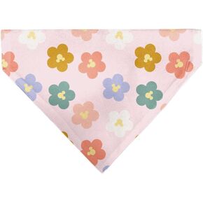 Disney Pet Bandana Mickey Mouse Ears Flower Icon Scattered Pink Slip On Collar Bandana Only