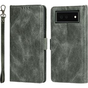 Jaorty fit for Google Pixel 6 Pro Wallet Case,Premium PU Leather Flip Folio Case with Card Slot,Stand Holder,Magnetic Closure TPU Shockproof Interior Protective Case for Pixel 6 Pro,Sky Blue