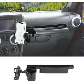 Multi-Mount Metal Road Passenger Phone Holder Fit for 2007-2010 Jeep Wranger JK JKU, Phone Mount Storage Tray Cellphone System Kit(Type B)