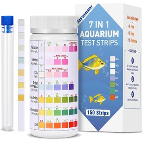 Aquarium Test Strips for Fish Tank: 9 in 1 Aquarium Ammonia Test Strips for Fish Tank - 125 Counts Aquarium Water Test Kit Testing Ammonia Nitrogen, Copper, pH and More