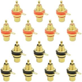 WMYCONCONG 14 PCS RCA Female Phono Panel Mount Chassis Socket Jack Connector for Amplifier Audio Terminal Plug