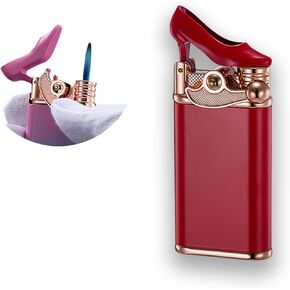 Cute Pretty Lighter Butane, Soft Flame Lighter Fashion Nice Lighter, Unique for Women Candles Gift Camping BBQ (Without Gas) (14#)