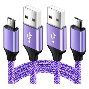 كابل Micro USB، 2 حزمة شاحن هاتف بطول 6 أقدام، أسلاك طاقة Android، كابلات شحن سريعة طويلة متوافقة مع Samsung Galaxy J7 S6 S7 Edge J3، Note 3 4 5، Tablet S2 S4، LG Stylo 2/3 Plus in Kuwait