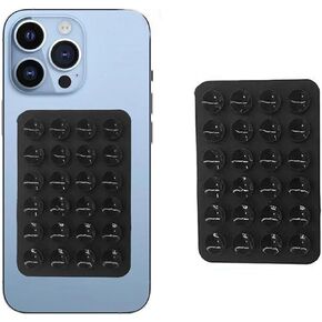 Silicone Suction Phone Case Mount, Adhesive Phone Accessory Strong Grip Holder, Sticky Hands-Free Phone Suction Cup Mirror Shower Phone Holder for Selfies and Videos （Black ）
