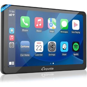Carpuride W101 Wireless Carplay & Android Auto Car Stereo, 10.1 inch IPS Touch Screen, AirPlay Mirror, Bluetooth Handsfree, AirPlay, GPS, Siri, Dash Windshield Mounted