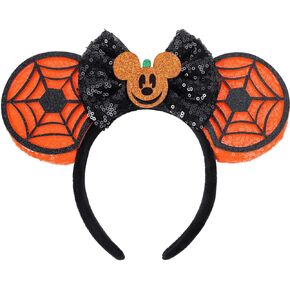 ETLUK Mouse Ears Headband, Mouse Ears Sequin Bow Headbands for Women Girls, Cosplay Accessories Party Decorations (Pink)
