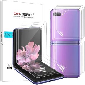 Orzero (3 مجموعات) متوافق مع Samsung Galaxy Z Flip وZ Flip 5G 2020 (لا يناسب Z Flip 3 2021) واقي شاشة ناعم من مادة TPU، عالي الجودة من الحافة إلى الحافة HD مضاد للخدش وخالي من الفقاعات in Kuwait
