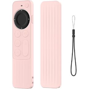 GeeRic Protective Silicone Case Compatible with Apple TV Siri Remote 2nd Gen 2021/3rd Gen 2022, Enhanced Grip Shock Proof Soft Remote Cover Case Black