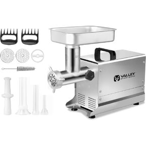 #12 Electric Meat Grinder, 0.75 HP 550W Heavy Duty Stainless Steel Industrial Meat Grinder, Mirror Polishing, Ideal for Commercial and Regular Use