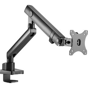 SIIG Aluminum Mechanical Single Monitor Arm Mount - Height Adjustable Desk Mount for 17in to 32in Screens - 17.6lbs Max VESA 75x75mm 100x100mm, Black