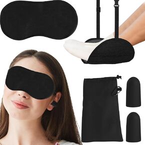 Airplane Foot Rest, Adjustable and Portable, Black