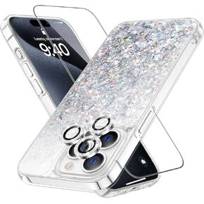 Caka Case Compatible for iPhone 14 Pro Max Glitter Case Christmas Girly Women Bling Sparkle Flowing Floating Snowflake Quicksand Phone Case for iPhone 14 Pro Max 6.7 inches (Tree)