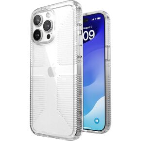 Speck Clear iPhone 15 Case - Slim, Drop Protection, Grip - for iPhone 15, iPhone 14 & iPhone 13 - Scratch Resistant, Anti-Yellowing, 6.1 Inch Phone Case - GemShell Grip Clear