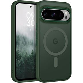 BENTOBEN for Google Pixel 9 Pro Case, Translucent Matte Magnetic Pixel 9 Pro Case [Compatible with MagSafe] Slim Fit Shockproof Women Men Protective Case Cover for Google Pixel 9 Pro 6.3", Dark Green
