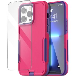 AICase for iPhone 13 Pro Max Case with Belt-Clip Holster, Screen Protector, Heavy Duty Protective Phone Case, Military Grade Full Body Protection Shockproof/Dustproof/Drop Proof Rugged Cover