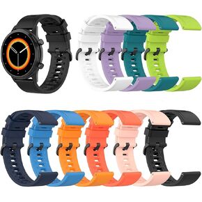 FitTurn 22mm WATCH BANDS Compatible with FITVII H56 HM57 HM78, RUIMEN D1 H1, TOOBUR IDW16, KEEPONFIT IDW21, TOZO S5 Smart Watch -Integrated quick release spring bars-Silicone Colorful Wristbands Breathable Replacement Band Watch Bands