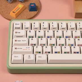 PBT Keycaps -147 Keys Cherry Profile Dye-Sub Creamy Side Print Keycap Set for 61/64/68/84/87/100/104/108 Cherry Mx Switches ISO ANSI Layout Mechanical Keyboard