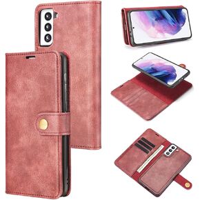 Asuwish Phone Case for Samsung Galaxy S21 5G 6.2 inch Wallet Magnetic Detachable Cell Cover with Tempered Glass Screen Protector Flip Card Holder Slot S 21 21S G5 Women Men Girls Purse Mobile Gray