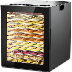 Food Dehydrator, 12-Trays Stainless Steel Dehydrators for Food and Jerky, 194°F Temperature Control & 24H Timer, Digital Food Dryer Machine for Home, Dog Treats,Meats & Veggies