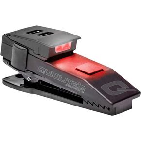 QuiqLiteX1 Tactical Red/White Hands-Free LED Pocket Light 5/75/150 Lumens, Stainless Steel & Nylon Pastic Housing (USB Rechargeable)