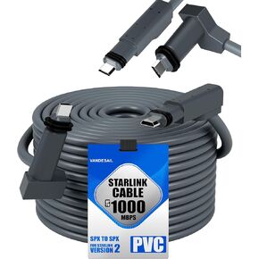 for Starlink Replacement Cable, Compatible Starlink Extension Cable V2, Waterproof for Starlink Rectangular Satellite Gen 2 Grey -48FT(14M) in Kuwait