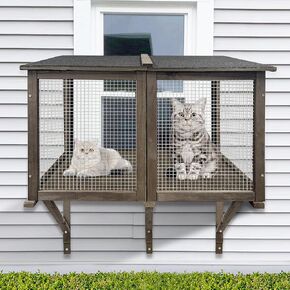 Cat Catio for Window,Cat Window Box Outside Enclosure,Expandable Cat Window Bed for Large Cats Cat Catio Outdoor Window for Napping Sunbathing Enjoying Scenery