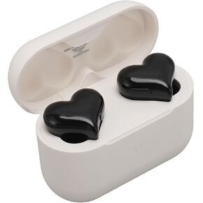 Heart Shaped Earbuds, BT 5.3 HiFi Stereo Sound Noise Canceling Earphones with Charging Case, Waterproof Cute in Ear Earbuds for Lover Couples for Valentine Sport Travel ()