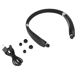 Sx991 Headphones Model Sx 991 Abs Sx 991 Foldable Neck Hanging Type Telescopic Headset Bluetooth Earphone(Black) (Black)