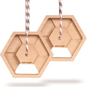 SURVIVOR The Pentaboard+ Hangboard and Warm Up Block - Rock Climbing Training Board - Improves Finger, Hand, and Forearm Strength