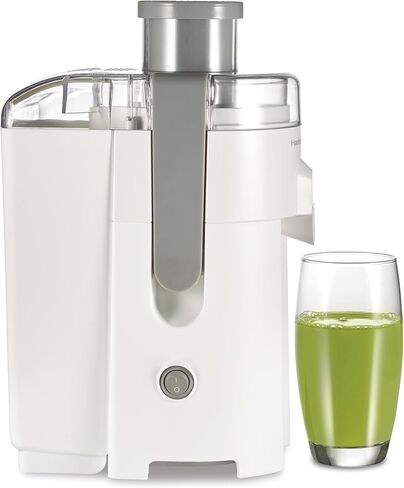 Hamilton Beach HealthSmart Juicer Machine, Compact Centrifugal Extractor, 2.4" Feed Chute for Fruits and Vegetables, Easy to Clean, BPA Free, 400W, Black and Gray (67502) in Saudi Arabia