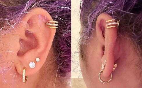 Flat Back Stud Earrings Hypoallergenic Surgical Steel Earrings for Sensitive Ears 14K Gold Flat Back Earrings for Women Men, Flatback Stud Hoop Cartilage Earring Set for Multiple Piercing in Saudi Arabia