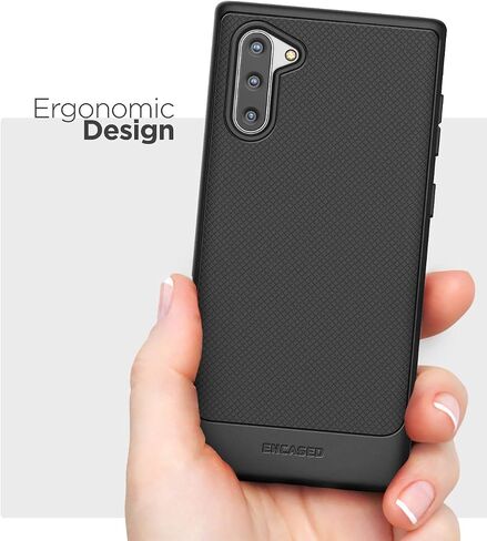 ENCASED Galaxy Note 10 Case (Thin Armor) Slim Flexible Grip Phone Cover (Samsung Note 10) Black (Note 10) in Saudi Arabia