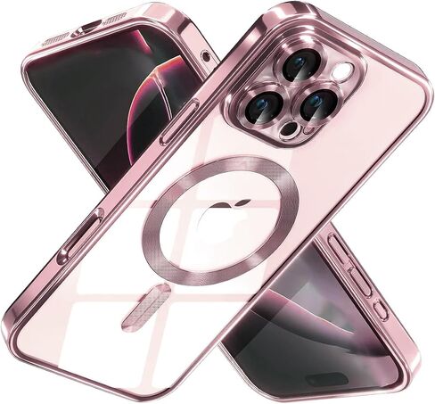 MagSafe Compatible iPhone 16 Pro Max Case, Shockproof Military-Grade Protection, Magnetic and Stylish Design, Durable Slim Fit, Drop-Resistant, Sleek Classic Phone Case for iPhone 16 Pro Max-Gold in Saudi Arabia