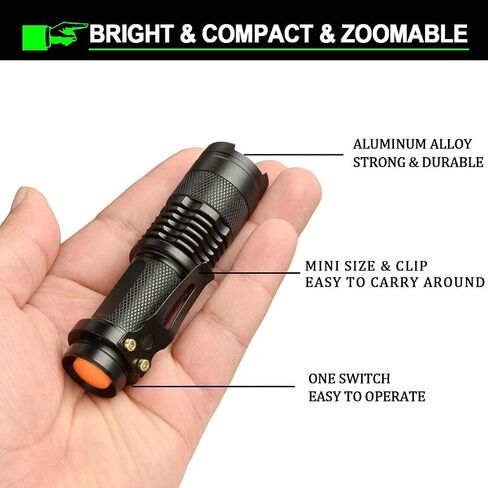 MODOAO COB LED Flashlights,Ultra Bright 4 Modes Mini Handheld Torch,Waterproof Pocket Lights for Emergency and Outdoor and Camping Use(5 Pack) in Saudi Arabia