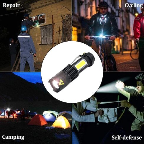 MODOAO COB LED Flashlights,Ultra Bright 4 Modes Mini Handheld Torch,Waterproof Pocket Lights for Emergency and Outdoor and Camping Use(5 Pack) in Saudi Arabia