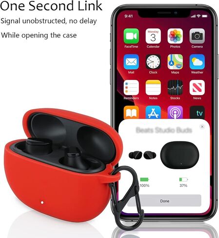 LEFXMOPHY Case Cover Replacement for Beats Studio Buds 2021 New Wireless Earbuds, Black Silicone Protective Skin Sleeve in Kuwait