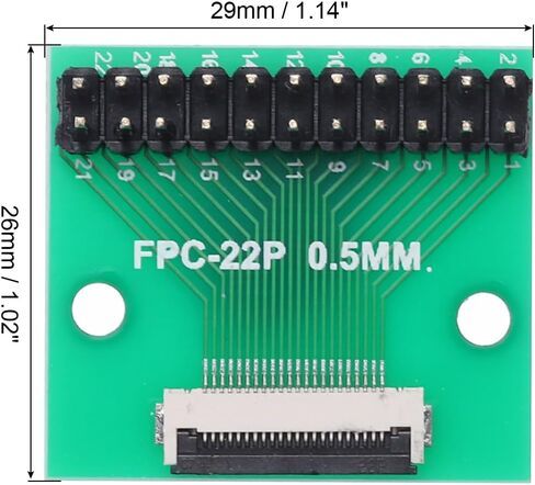 MECCANIXITY FFC FPC Connector Board 30 Pins 0.5mm Socket to 2.54mm Double Row Male Pin Header Strip Adapter, PCB Converter Board for LCD TVs/Digital Cameras/Laptops in Saudi Arabia