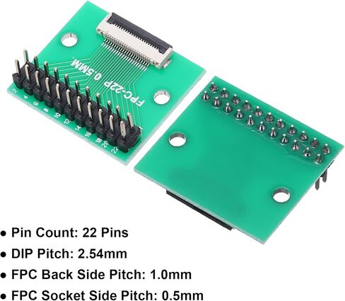 MECCANIXITY FFC FPC Connector Board 30 Pins 0.5mm Socket to 2.54mm Double Row Male Pin Header Strip Adapter, PCB Converter Board for LCD TVs/Digital Cameras/Laptops in Saudi Arabia