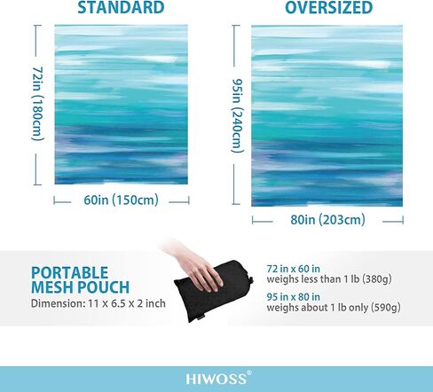 Sand Proof Beach Blanket,Waterproof Sand Free Beach Mat Large with Corner Pockets,Portable Mesh Bag for Beach Festival,Picnic and Outdoor Camping,Colored Check in Saudi Arabia
