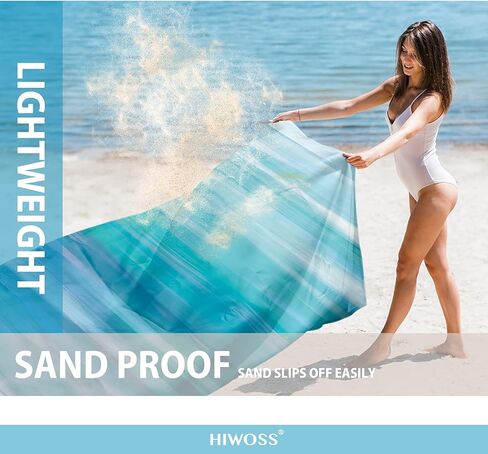Sand Proof Beach Blanket,Waterproof Sand Free Beach Mat Large with Corner Pockets,Portable Mesh Bag for Beach Festival,Picnic and Outdoor Camping,Colored Check in Saudi Arabia